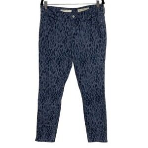 Pilcro and the Letterpress Blue Leopard Skinny Jeans